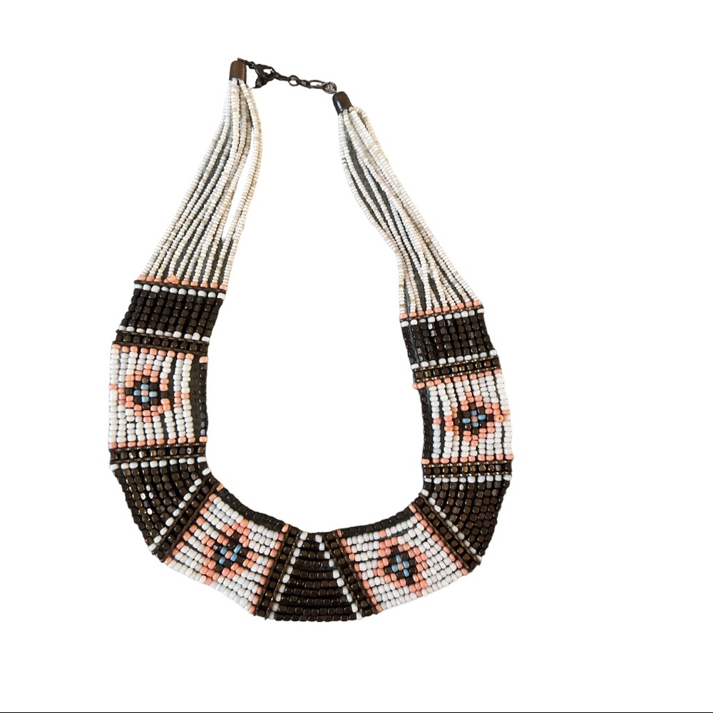 Beaded Aztec Bibb Necklace